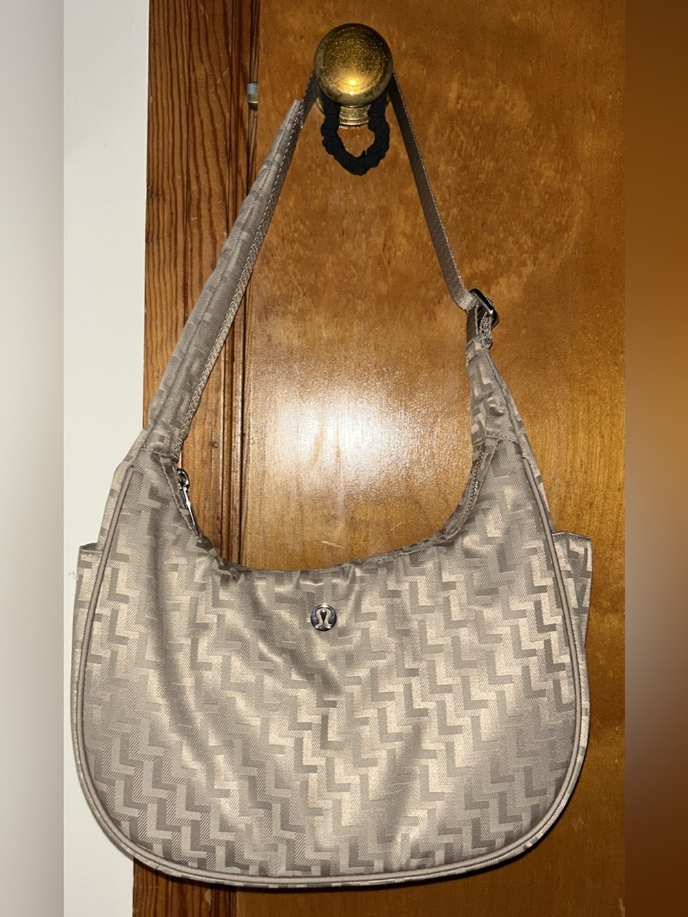 lululemon athletica Taupe Chevron Shoulder Bag
